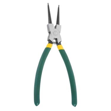 Imagem de Generic Alicate de anel de pressão 22,88 cm com ponta de mandíbula reta de 0,2 cm para alicate de retenção de remoção de anel, verde escuro/amarelo
