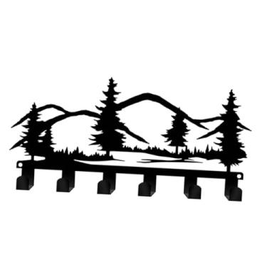 Imagem de IEUDNS Porta-chaves de parede com 6 ganchos sobre a porta, cabide para roupas, chapéus, para sala de estar, vestiário, bolsa para casa