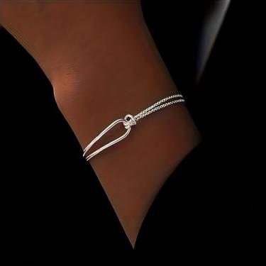 Imagem de Pulseiras femininas com nó dourado e prata combinando com o infinito para amizade, pulseiras ajustáveis com corrente de serpente delicada para mulheres, melhores amigas, pulseiras de aço inoxidável