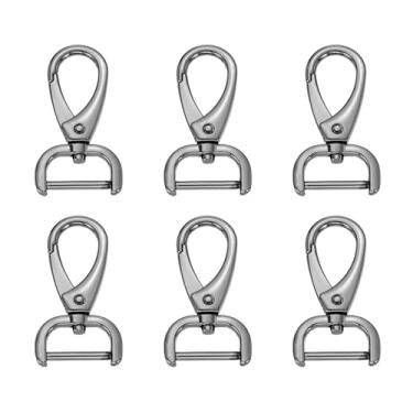 Imagem de HARFINGTON 6 peças de gancho destacável fecho giratório 3/10.2 cm (20 mm) liga de zinco fecho de garra de lagosta para chaveiro, bolsa de cordão, alça de bolsa DIY, arma preta
