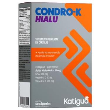 Imagem de Katiguá, Condro-K Hialu + Colágeno Tipo II, Ácido Hialurônico, MSM, Vitamina D e C, Sem sabor, 60 Cápsulas rígida • 30 doses, Branco