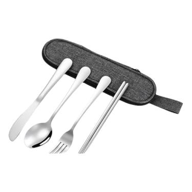 Imagem de Conjunto de utensílios de mesa, portátil, fácil de limpar, adequado para viagens ao ar livre, reutilizável, serve para a maioria das pessoas