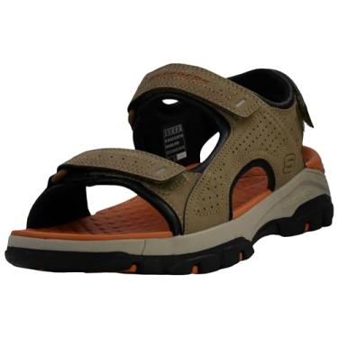 Imagem de Skechers Sandália masculina Tresmen-Garo com bico aberto aquático, castanho, tamanho 48, Bronzeado