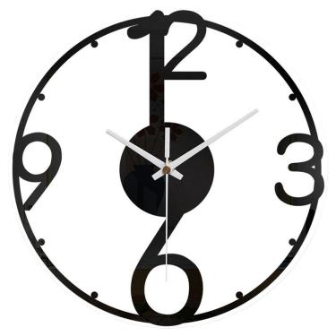 Imagem de Relógio de parede, acrílico moderno, design silencioso e antiaderente de 30 cm