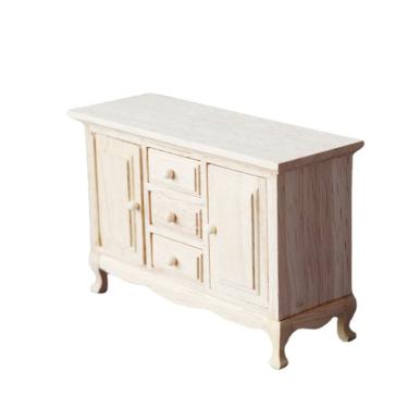 Imagem de Aparador de madeira para móveis de casa de bonecas em miniatura em escala 1:12