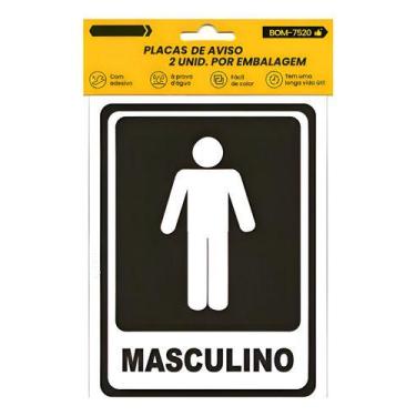 Imagem de 4 Placas Sinalização Banheiro Masculino E Feminino Vermelho E Preto - 