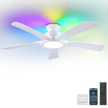 Imagem de Ventilador de teto Wiviniya de 52 polegadas com luzes e controle remot