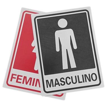 Imagem de Kit 10un Placa 15 X 20 Higiene Banheiro Masculino/Feminino C/ 2un - BO
