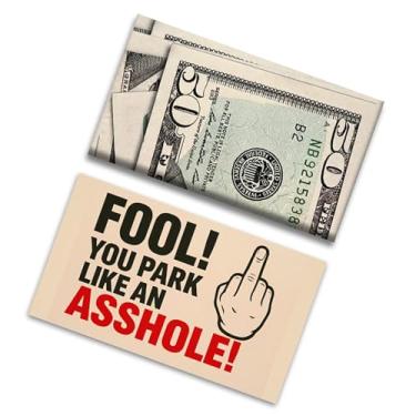 Imagem de Bad Parking Prank Cards – "You Park Like an A*shole" – Presente realista de $50 Bill Gag – Pacote com 50 notas engraçadas de bilhetes de estacionamento