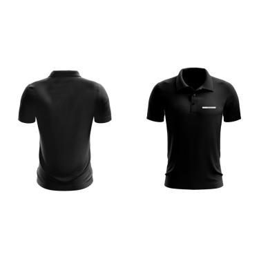 Imagem de Camisa Polo Manga Curta Grupo Casas Bahia Preta com Logo Branca e Cinza