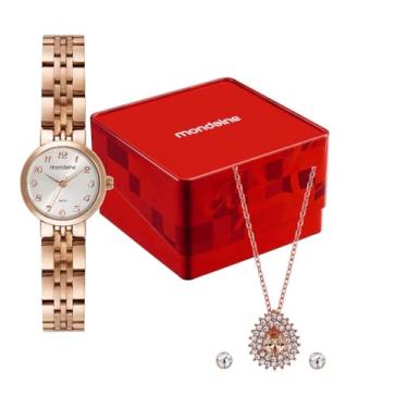Imagem de Mondaine Kit Relógio Feminino Rose Gold Aço com Colar Kit Relógio Feminino Mondaine Rose Gold Aço com Colar