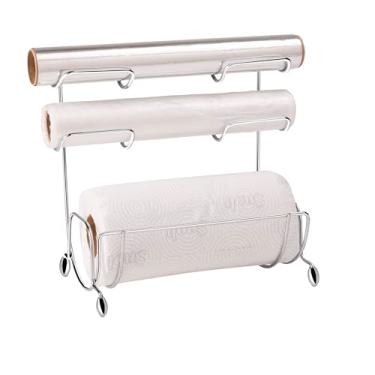 Imagem de Porta Rolos de Papel, PVC e Alumínio de Bancada Cromado