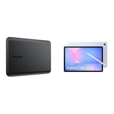 Imagem de HD Externo Toshiba 1TB Canvio Basics Preto + Tablet Samsung Galaxy Tab S10 FE, Azul, 10.9", Wifi, 128GB, 8GB RAM