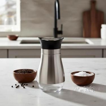 Imagem de Saleiro Mesa Inox/vidro Porta Condimento Bares Restaurantes - Facile