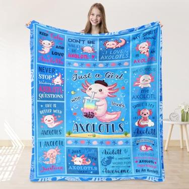 Imagem de Cobertor Axolotl para meninas, presentes axolotl para meninas, cobertor infantil ultra macio para decoração de quarto de sofá-cama 101,6 cm x 127 cm