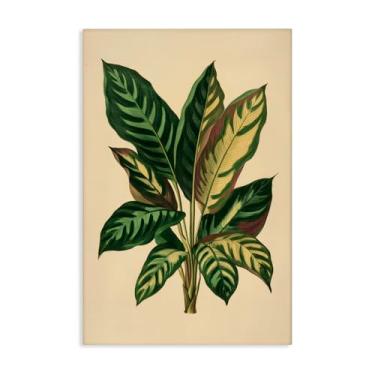 Imagem de Stupell Industries Arte de parede em tela de folhas tropicais com folhas verdes, design por Petal Prints Design, 61 x 40 cm