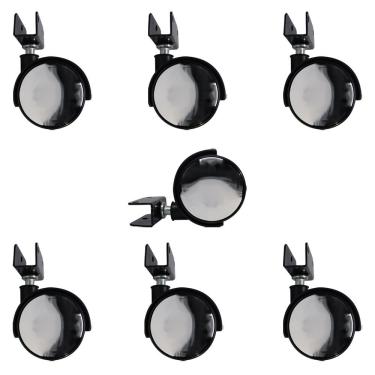 Imagem de Kit 7 Rodízios Para Móveis Com Chapa U Sem Trava