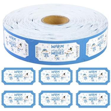 Imagem de 1000 peças bilhete de bebida de inverno Feliz Natal sorteio único rolo boneco de neve refeição bebida bilhete para eventos floco de neve Feliz Natal festas temáticas lazer recompensa