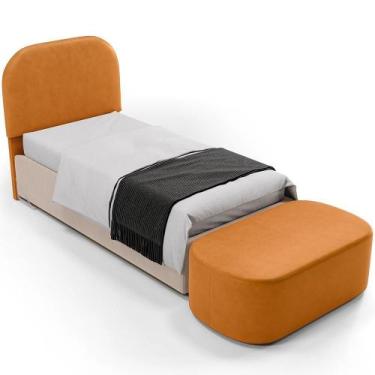 Imagem de Cabeceira Cama Box 100cm Lanna Com Puff Recamier Doha W01 material sin