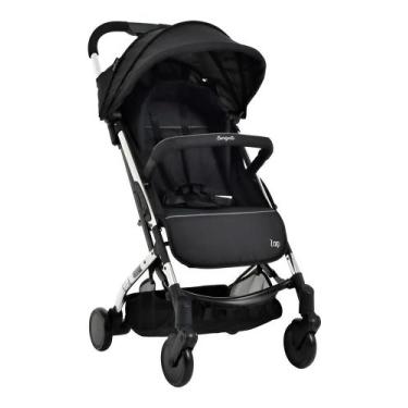 Imagem de Carrinho Bebe Berço Passeio Portátil Com Alça Zap Prata Cor Preto - Bu