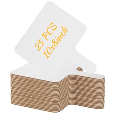 Imagem de Acrux7 25 peças, 20 x 25 cm, quadro branco de madeira, placa branca dupla face, placas apagáveis a seco, pás de leilão para sala de aula, escritório, reunião, votação, respostas, festa de licitação