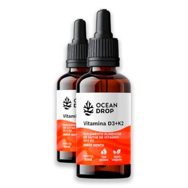 Imagem de Kit 2 Vitamina D3 K2 30ml Ocean Drop Sabor Menta