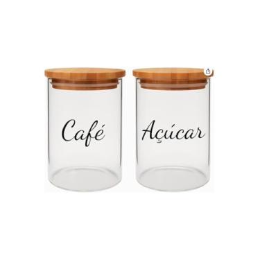 Imagem de Pote de Vidro Borossilicato com Tampa de Bambu, Hermético, 1200ml, 10x19cm, para Armazenamento de Alimentos