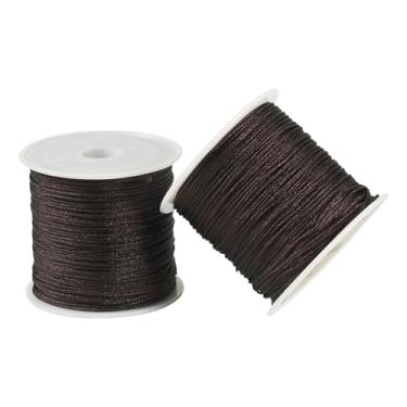 Imagem de 2 rolos de fio de nylon de 0,8 mm para pulseiras trançadas, cordão de nó chinês para fazer joias, macramê, artesanato, amizade, pulseira, colar, café