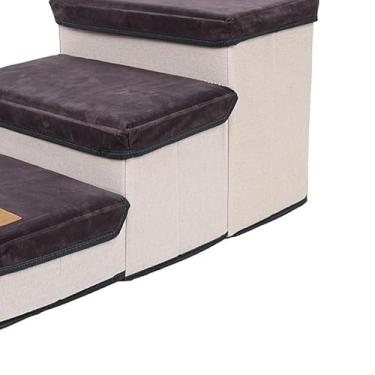 Imagem de Zyyini para Cães de Estimação, Grande Capacidade, 3 Caixas de Armazenamento, Filhotes, Escalada, Escadas para sofá de Cama Alta, Flanela Elástica Macia, Esponja de Pano de Algodão para Filhotes,