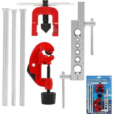 Imagem de Aismrii Conjunto de ferramentas para tubos de 6 peças, dobrador de tubo catraca, cortador de tubo de cobre, ferramenta de alargamento HVAC, ideal para HVAC, bricolage e reparo automotivo