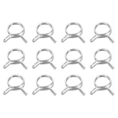 Imagem de HARFINGTON Clipes de mangueira de linha de combustível de fio duplo 16 mm ID 16-19,2 mm OD, 12 peças de clipes de mola de tubo de aço inoxidável para mangueira de ar, tubo de água, motocicleta
