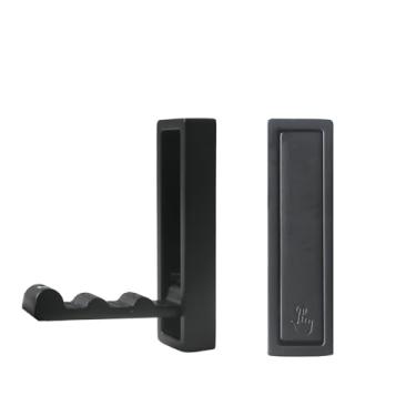 Imagem de DekoTech 2 ganchos de parede dobráveis, ganchos de casaco dobráveis resistentes para bolsas, chapéus, chaves, roupões de banho, preto