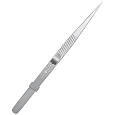 Imagem de Professional Jewelry Tweezers - 6.37" Stainless Steel with Anti-Slip Tips - Precision Tool for Gemstone Handling