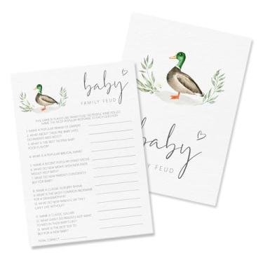 Imagem de CWIOQPYI Hilarious Mallard Duck Baby Shower Games, Double-Sided Baby Prediction and Advice Card, A Little Cutie is on The Way Gender Neutral Party Supplies-B03