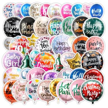 Imagem de Adesivos, balão 3D, 50 peças, decalques de vinil coloridos e fofos para K