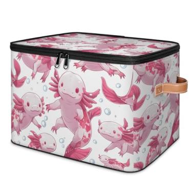 Imagem de JIEDFEJUI Cestos de armazenamento oceânicos com tampas de zíper para quarto, cozinha, banheiro, cesta de armazenamento dobrável de cubo de brinquedo organizador para crianças, adolescentes, mulheres e