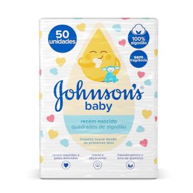 Imagem de Quadrados de Algodão Recém-Nascido JOHNSON’S® baby 50 unidades