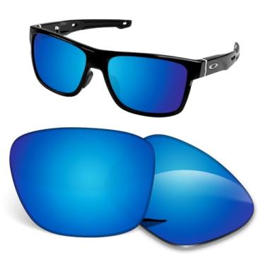 Imagem de Lentes de substituição de 1,5 mm compatíveis com óculos de sol Oakley Crossrange XL OO9360, antiarranhões e resistentes a impactos - Azul gelo polarizado