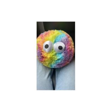 Imagem de Bola de Pelúcia Inflável Maluca, Multicolorida, 23cm de Diâmetro, com Bomba de Ar, Macia e Divertida para Crianças, Material em Tecido de Pelúcia