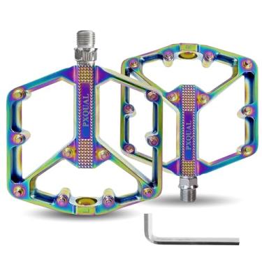 Imagem de Pedais de bicicleta de estrada/montanha, pedais MTB de 9/40.6 cm, pedais de bicicleta de liga de alumínio antiderrapante, pedal de plataforma larga de rolamento selado para bicicleta Road Mountain BMX