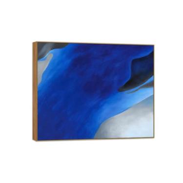 Imagem de BMZFYBS Georgia O'Keeffe famosa arte de parede impressões em tela pronto para pendurar - quadro de madeira azul para decoração de sala de estar 30 x 35 cm 12 x 13 polegadas