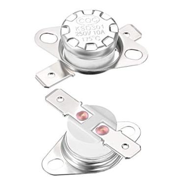 Imagem de Termostato KSD301 175°C/175.0 °C 10A Normal Fechado N.C Ajuste Interruptor de Temperatura do Disco de Pressão para Microondas, Forno, Cafeteira, 2 peças, Material Cerâmico