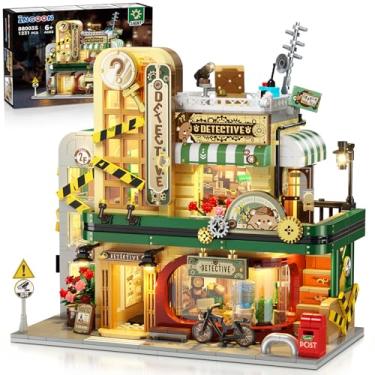 Imagem de INSOON Conjunto De Construção Agência Detetives Com Luz Led, 1231 Peças, Bloco Casa Detetive, Brinquedo Dicas, Sofá Parede, Modelo Escritório Para