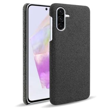 Imagem de Capa para Samsung Galaxy A36 5G,Capa desenhada em lona,Case Protetora Ultrafina com Empunhadura Macia,Design em Tecido Antichoque e Antiarranhões-Black