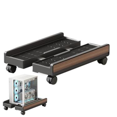 Imagem de Suporte para Torre de PC | Carrinho Móvel Ajustável com Rodas com Travão | Carrinho Para Torre De Computador,Para Casa Local De Trabalho Computador Portatil Monitor Sala De Jogos Armazenamento Chao