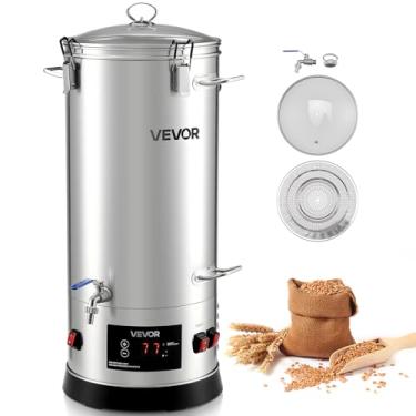 Imagem de VEVOR Equipamento de fabricação de cerveja, cervejeira caseira de aço inoxidável 304 de 20 litros/304, kit tudo-em-um de 1500 W com temporizador, coador alto, barril interno integrado e alça reforçada