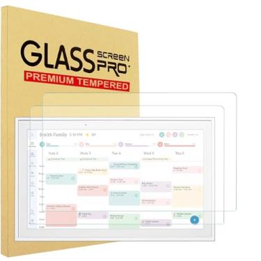 Imagem de YINOVEEN Pacote com 2 protetores de tela de vidro temperado de 15,6 polegadas para calendário digital de claraboia de 15,6 polegadas, 9H, protetor de tela de vidro temperado