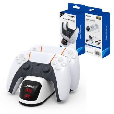 Imagem de Suporte Carregador Dock Duplo Branco para Controle Dualsense Ps5 Manet