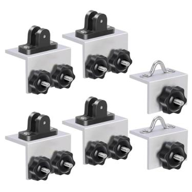 Imagem de Accskzo Bimini Suportes superiores/Suporte de dossel com base de alumínio para pista de barco Lund Sport/Sistema Versatrack/Acessórios para barcos