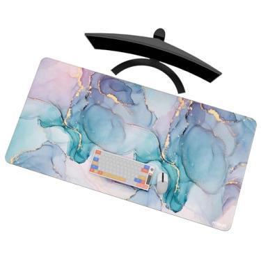 Imagem de Mydours Mouse pad grande para jogos de 122 x 61 cm, tapete de mesa estendido para teclado e mouse com base de borracha antiderrapante, bordas costuradas, tapete de mouse de computador, tapete de mesa
